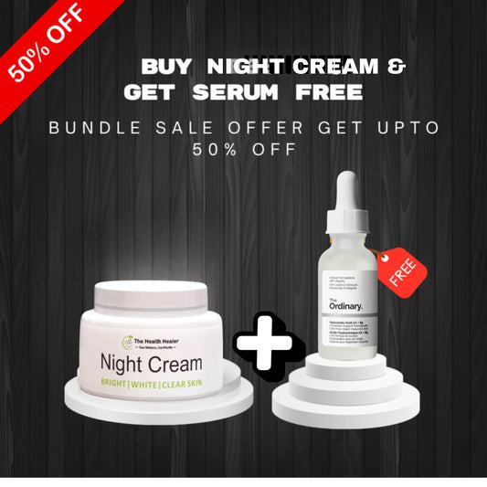 The Health Healer night cream | Ultra strong whitening and anti aging night cream + Get The ordinary serum free